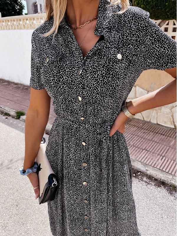 Stunncal Printed Button Dress