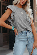 Stunncal Marney Cotton Ruffle Sleeve T-shirt