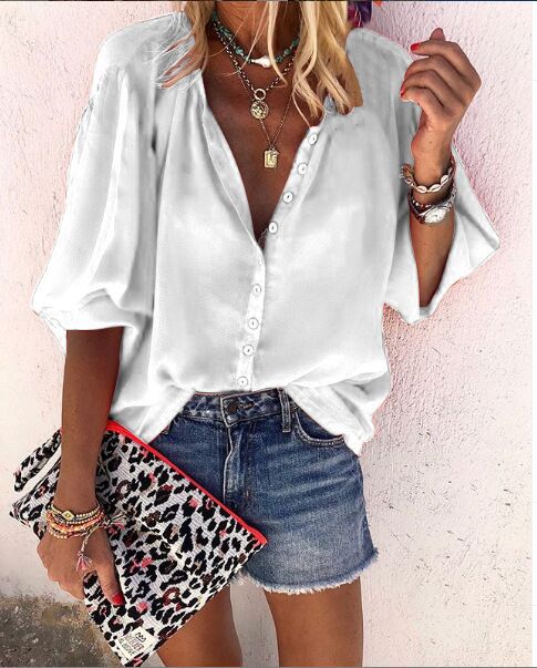 Stunncal Solid Color Button Loose Shirt(11 Colors)
