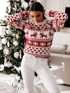 Stunncal Snowflake Moose Christmas Sweater