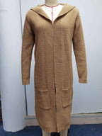 Stunncal Solid Color Hooded Sweater Jacket