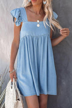Stunncal Fashion Casual Ruffle Backless Slim Dress