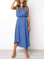 Stunncal Sleeveless Dot Dress