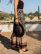 Stunncal Printed Loose Patchwork Hem Dress