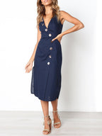 Stunncal Button Vintage Dress