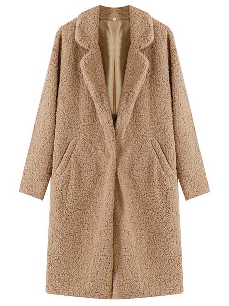 Stunncal Long-Sleeved Lapel Plush Jacket(7 colors)