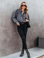 Stunncal Casual Fashion Loose Long Sleeve Denim Shirt
