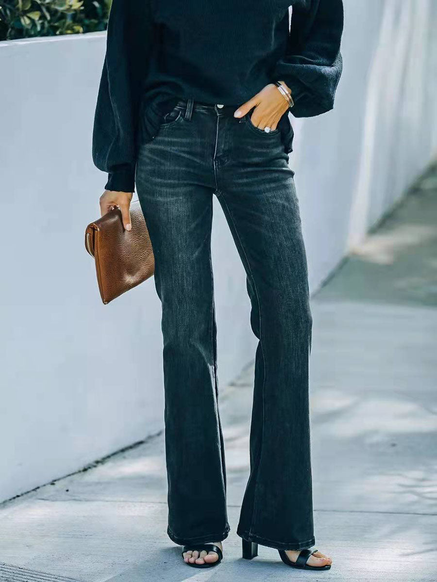 Stunncal Fashion Slim High Waist Stretch Flare Jeans