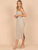 Stunncal One-Shoulder Slash Neck Solid Color Party Dress(3 Colors)