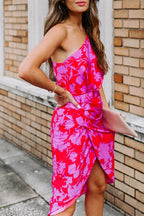 Stunncal One shoulder Tulip Hem Printed Dress