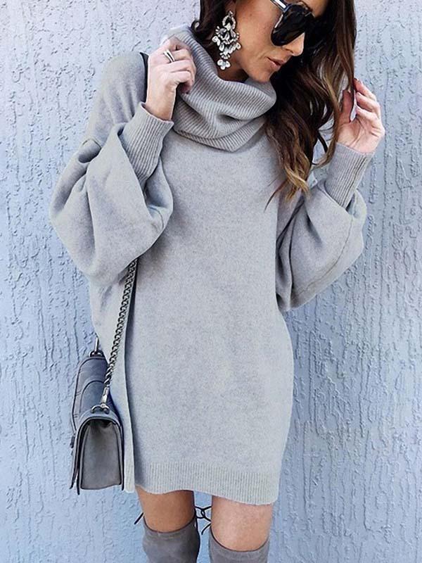 Stunncal Loose-Fit Turtleneck Dress