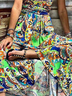 Stunncal One-shoulder Sleeve Bohemian Dress