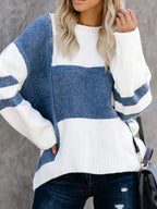 Stitching Knit Sweater