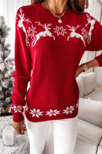 Stunncal Christmas Snowflake Long-sleeved Knitted Sweater
