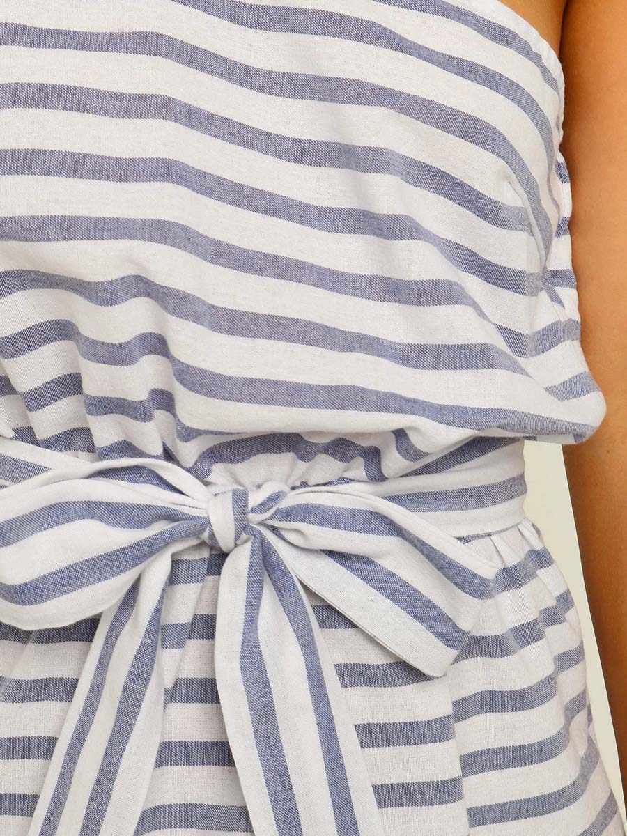 Stunncal Sexy Off-Shoulder Striped Dress