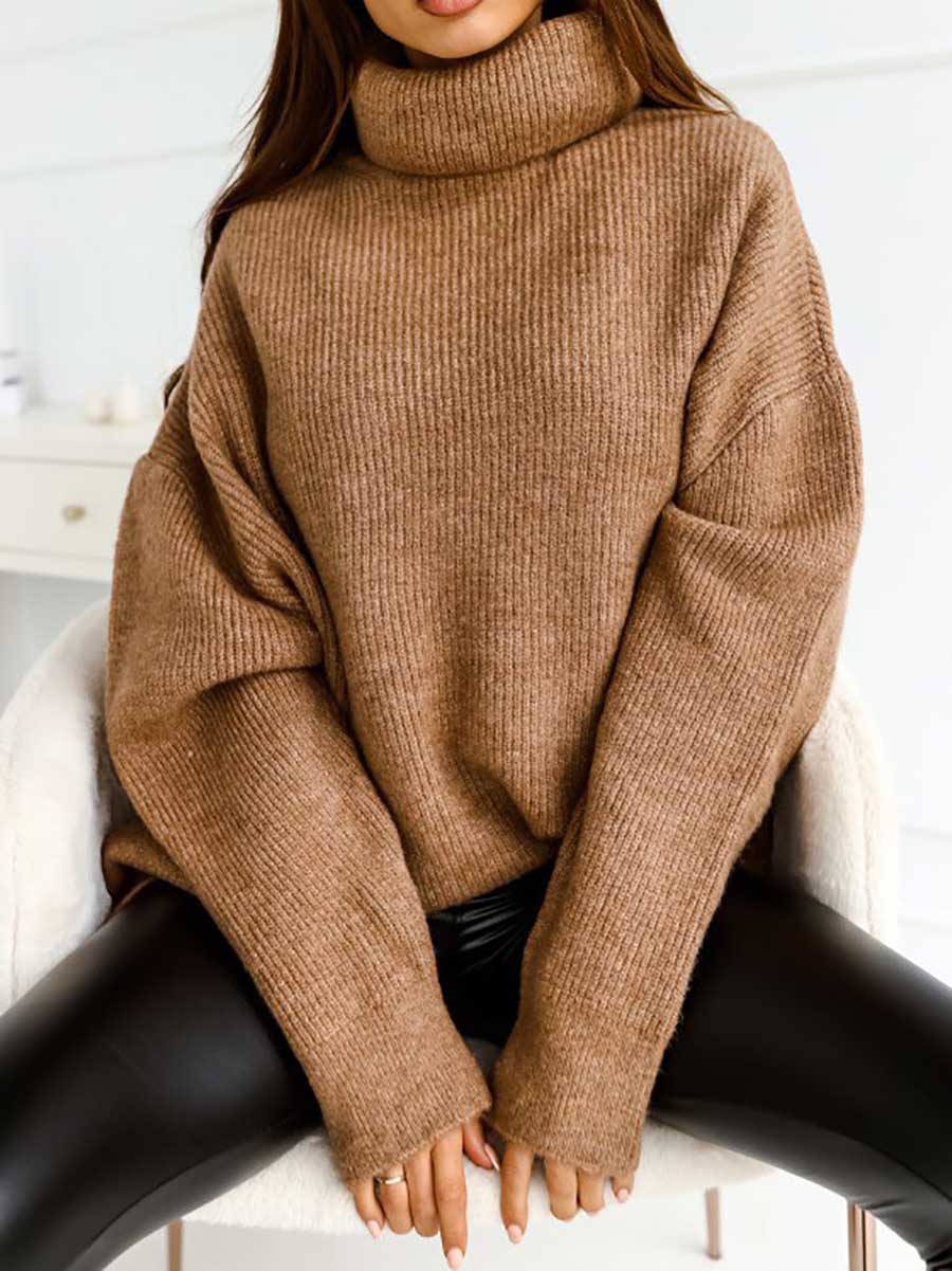 Stunncal Solid Color Turtleneck Knit Sweater(11 colors)