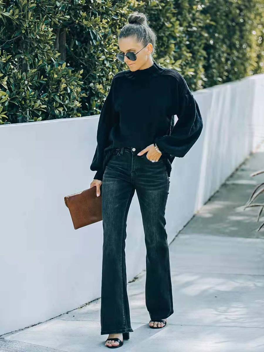 Stunncal Fashion Slim High Waist Stretch Flare Jeans