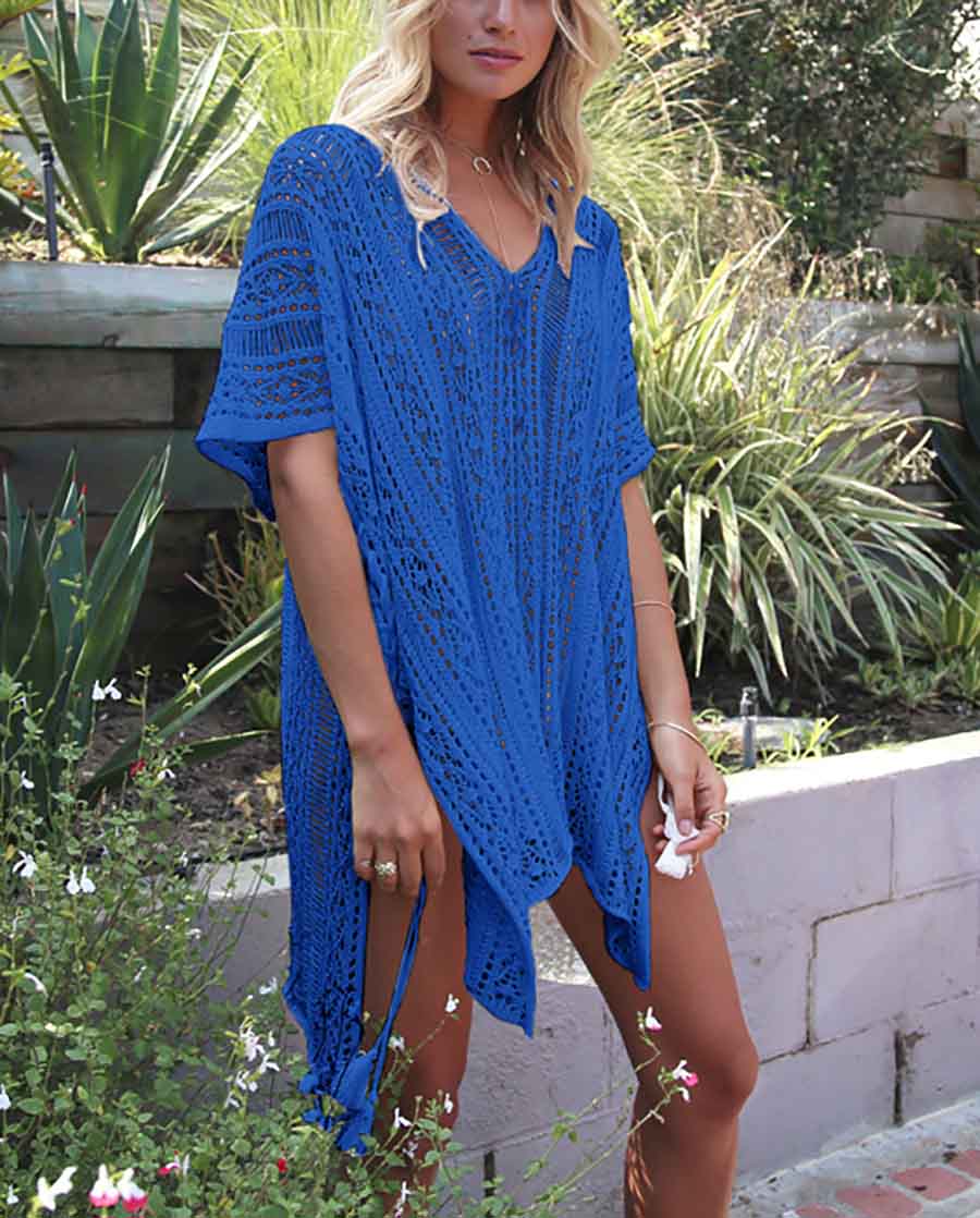 Stunncal Hollow Beach Vacation Knitted Sunscreen Blouse