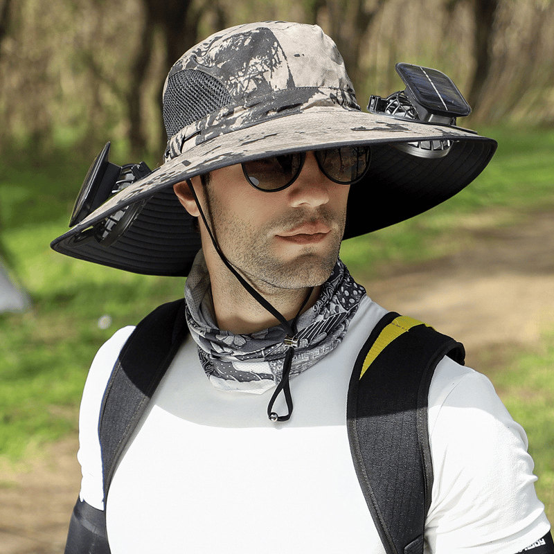 🎁Best father‘s Day Gifts❤2025 New Ultralight Solar Fan Sun Hat – Lighter Than a Baseball!⚾(Only 11oz)：Japanese Design