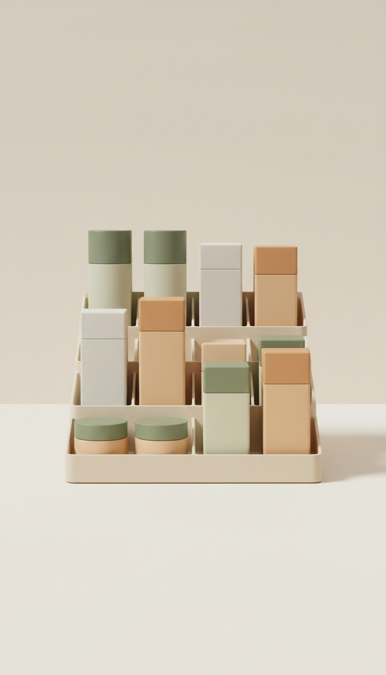 Plastic Countertop Organizer in Wheat Beige