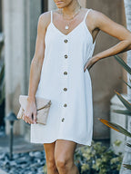 Stunncal V-Neck Single-Breasted Sleeveless Dress(7 colors)