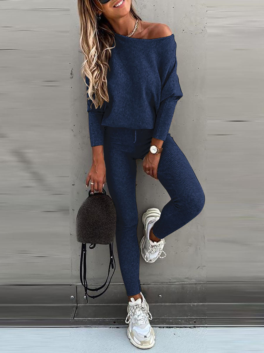Stunncal Solid Color Casual Lace-Up Slouchy Suit(7 color)