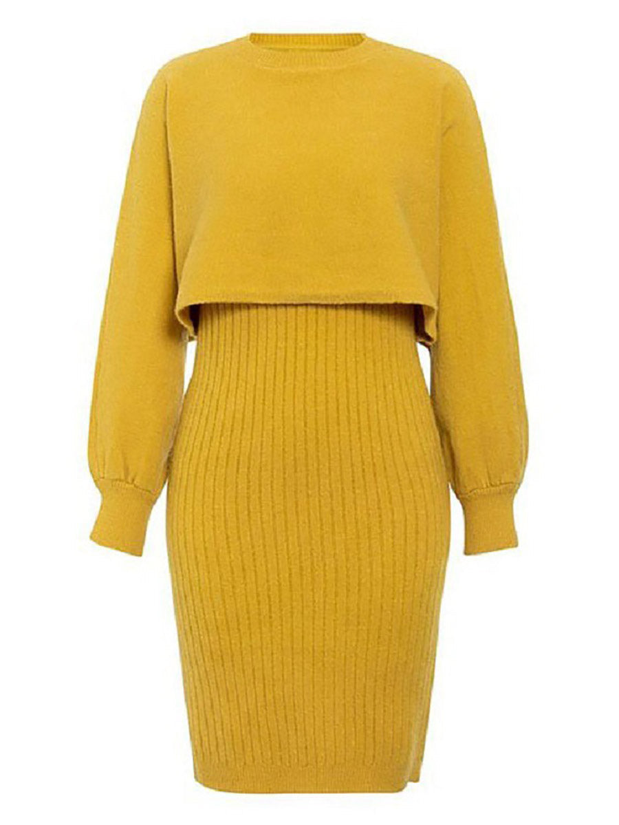 Stunncal Full Of Surprises Ribbed Knit Midi Dress