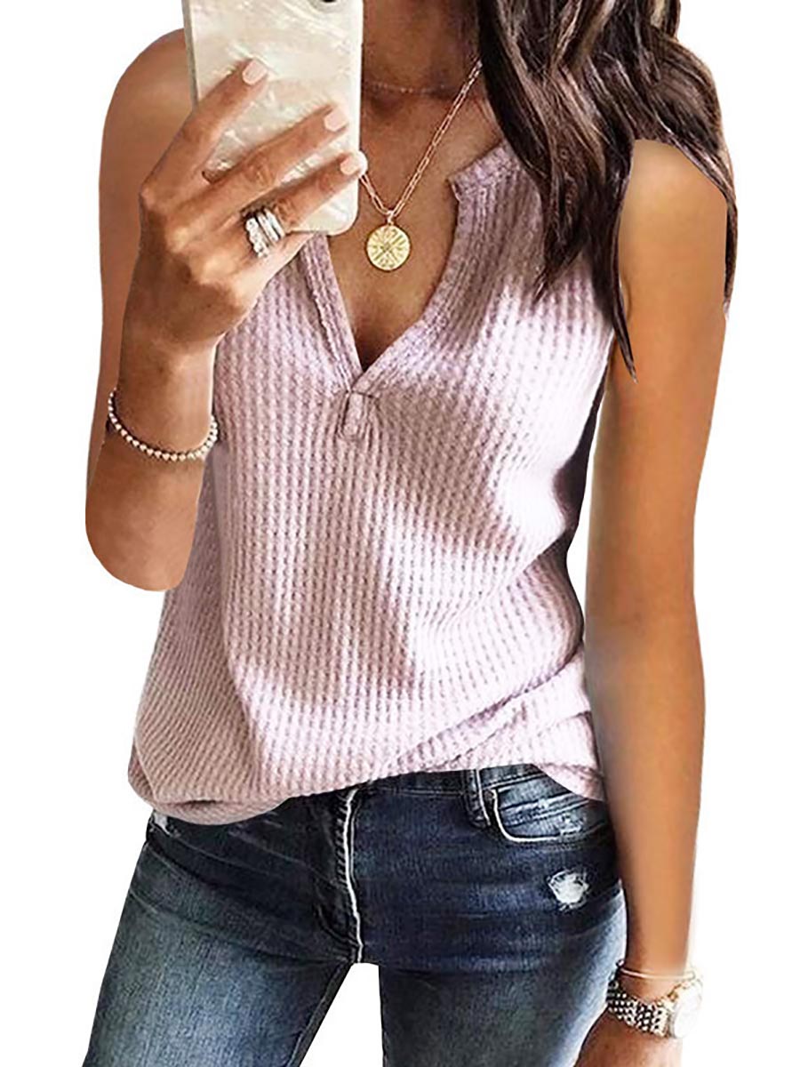 Stunncal V-Neck Solid Color T-Shirt (16 colors)