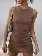 Stunncal Drawstring Sleeveless Mini Dress