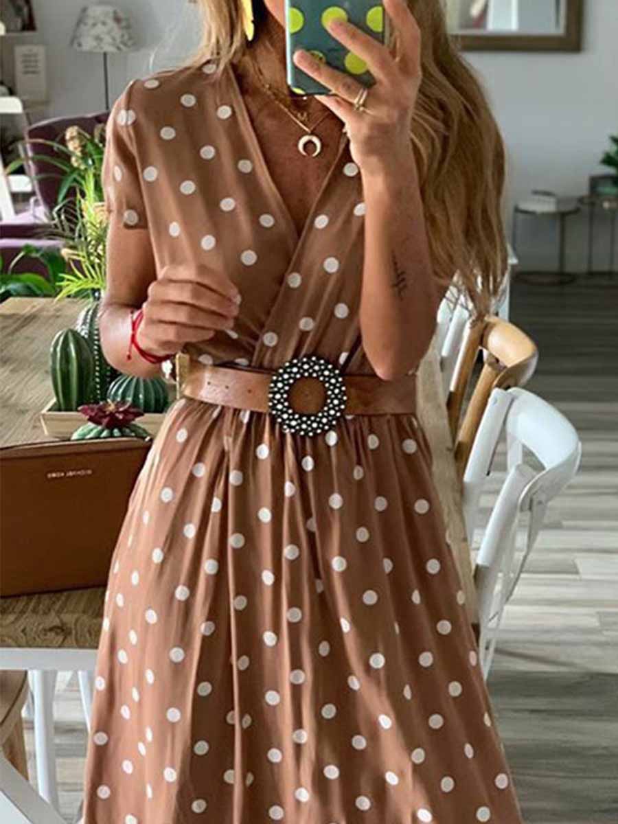 Stunncal Polka Dot Long Dress