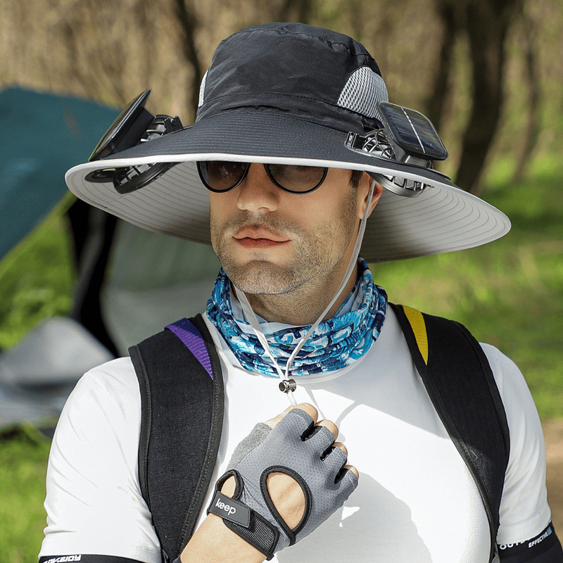 🎁Best father‘s Day Gifts❤2025 New Ultralight Solar Fan Sun Hat – Lighter Than a Baseball!⚾(Only 11oz)：Japanese Design