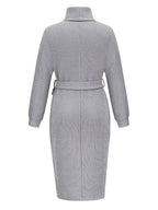 Stunncal High Neck Lace-Up Knit Dress(4 colors)