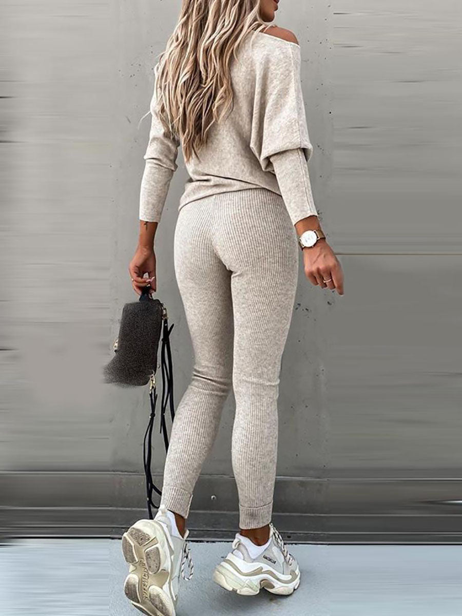 Stunncal Solid Color Casual Lace-Up Slouchy Suit(7 color)