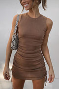 Stunncal Drawstring Sleeveless Mini Dress