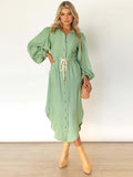 Stunncal Long-Sleeved Waist-Skimming Dresses