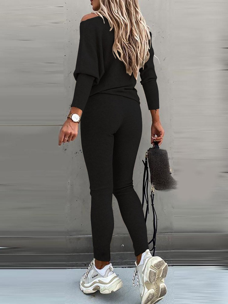 Stunncal Solid Color Casual Lace-Up Slouchy Suit(7 color)