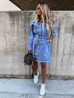 Stunncal Sexy Denim Dress With Belt