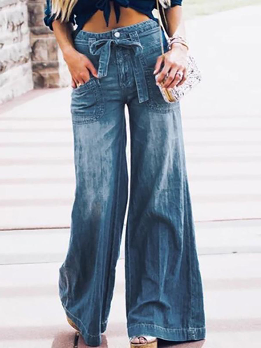 Stunncal Lace Up Flare Jeans