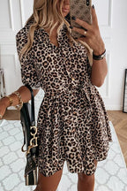 Stunncal Animal Print Belted Mini Dress
