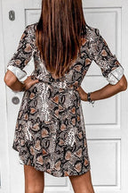 Stunncal Animal Print Belted Mini Dress