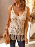 Stunncal Take A Trip Crochet Sleeveless Knit Top