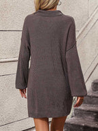 Stunncal Solid Color Lapel Button Knit Mid-Length Coat Sweater