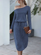 Stunncal Strapless Long Sleeve Split Dress
