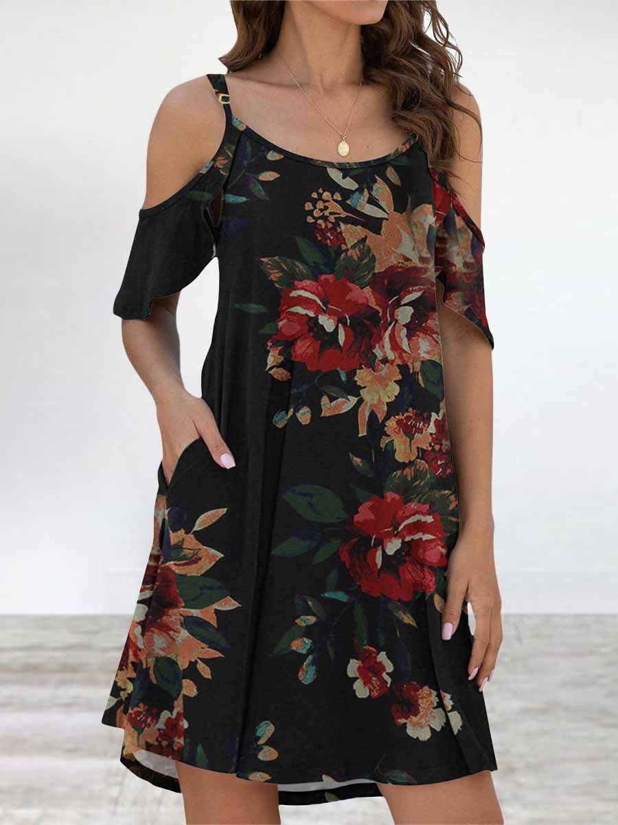 Stunncal Elegant Print Flounce O Neck Dresses(11 Colors)