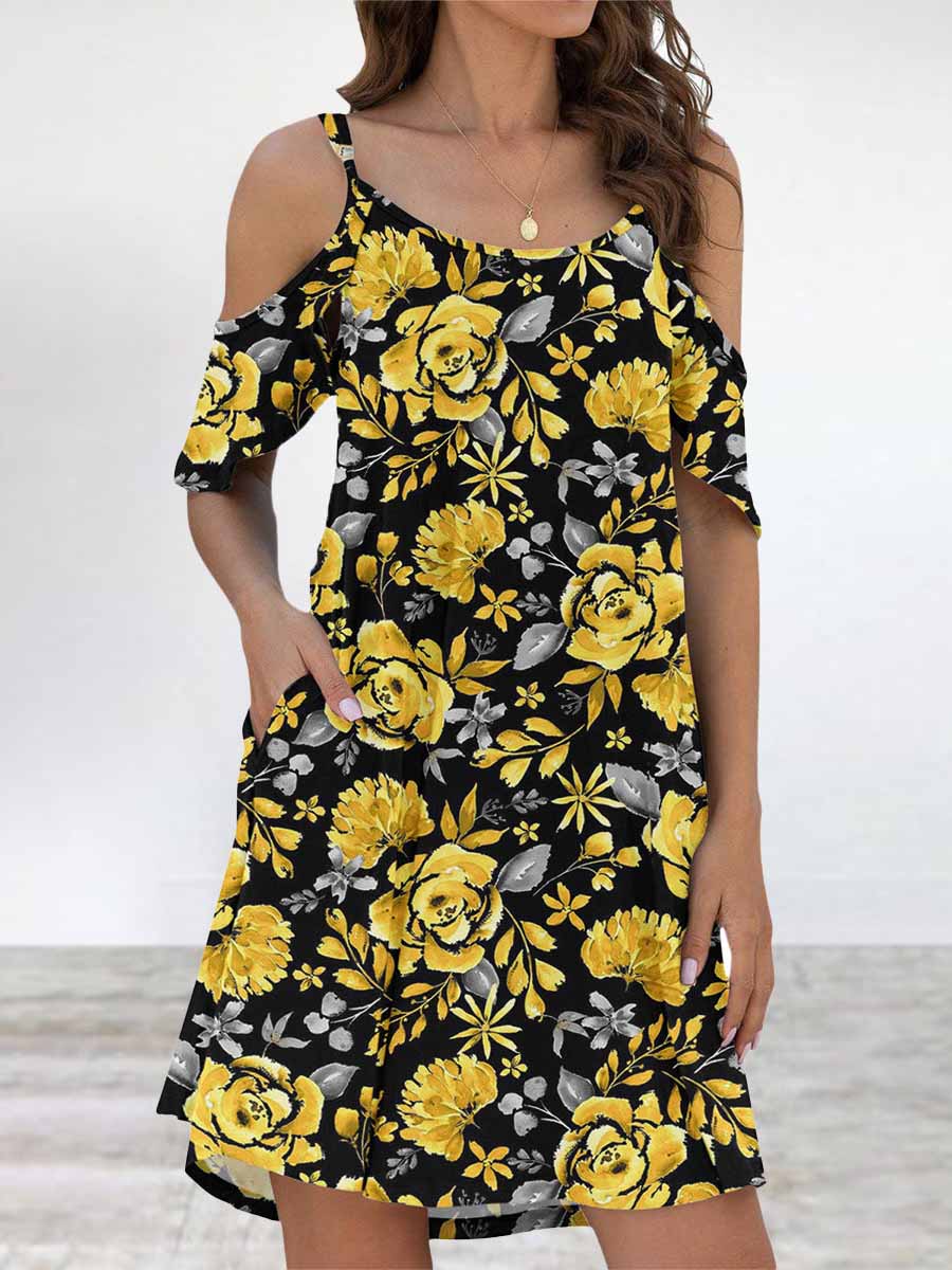 Stunncal Elegant Print Flounce O Neck Dresses(11 Colors)