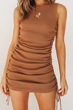 Stunncal Drawstring Sleeveless Mini Dress