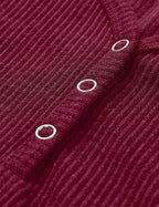 Stunncal Solid Color V-Neck Long-Sleeved T-Shirt