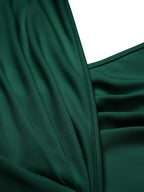 Stunncal Celebrities Elegant Solid Solid Color V Neck Waist Skirt Dresses