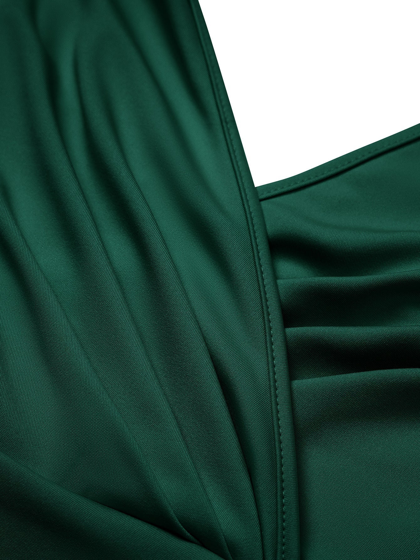Stunncal Celebrities Elegant Solid Solid Color V Neck Waist Skirt Dresses
