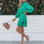 Stunncal Long Sleeve Pleated Midi Dress